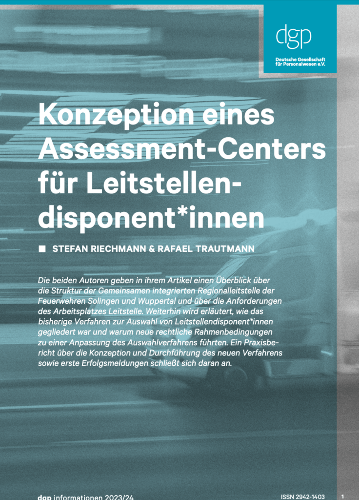 Beitrag zur Konzeption eines Assessment-Centers für Leitstellendisponentinnen und Leitstellendisponenten